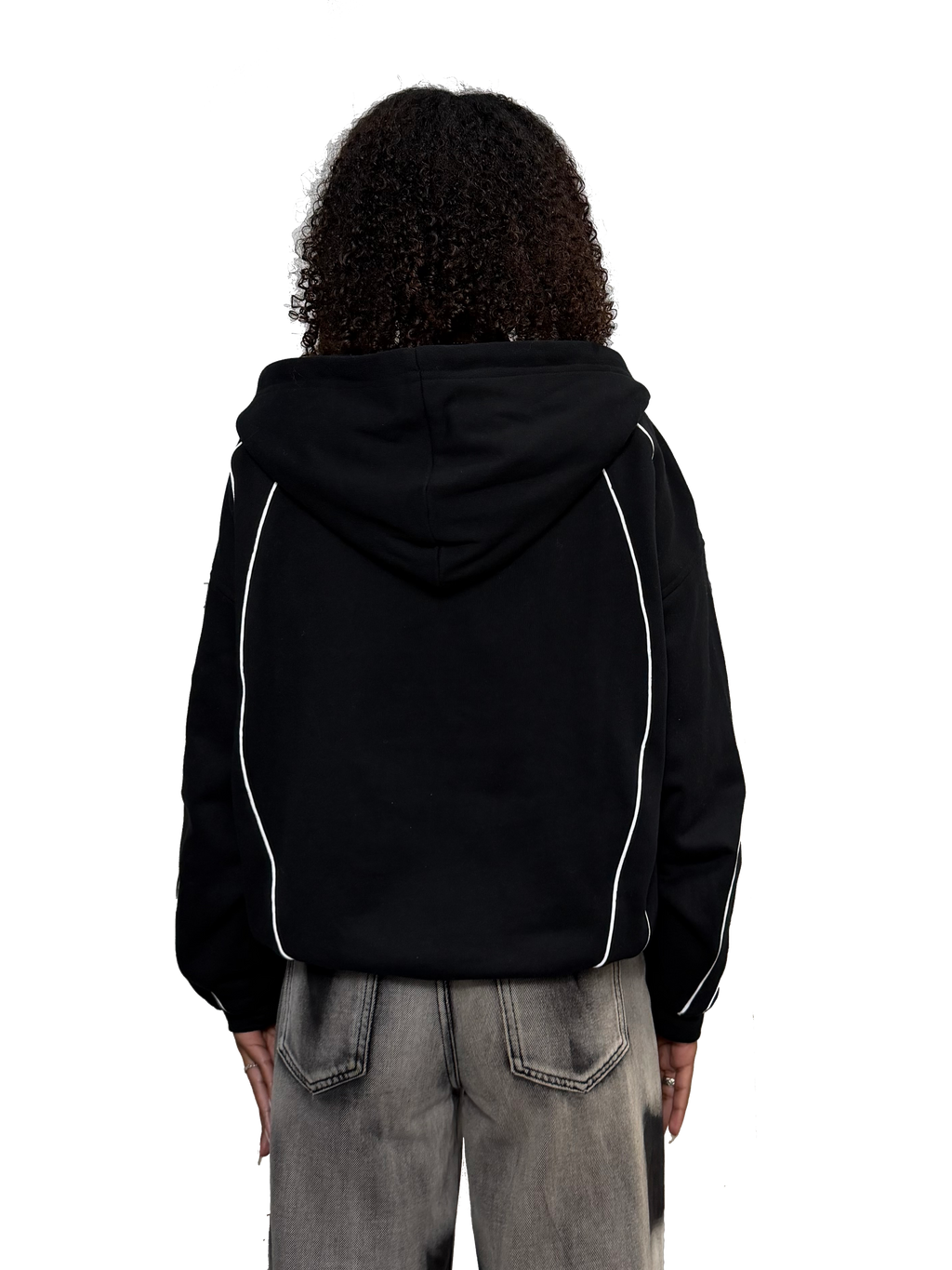 BLACK REFLECTIVE ZIP UP(wcc03)