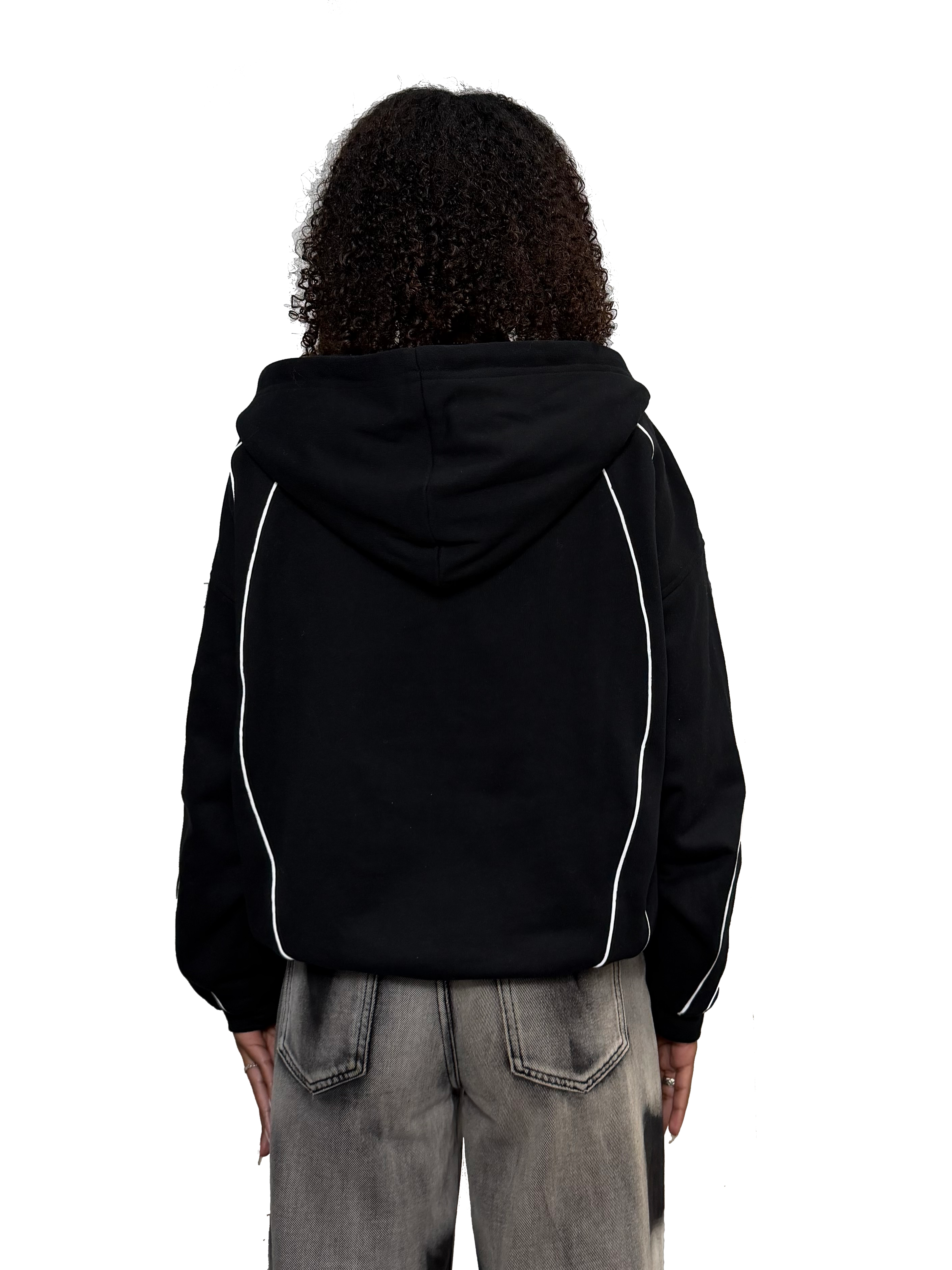 BLACK REFLECTIVE ZIP UP(wcc03)