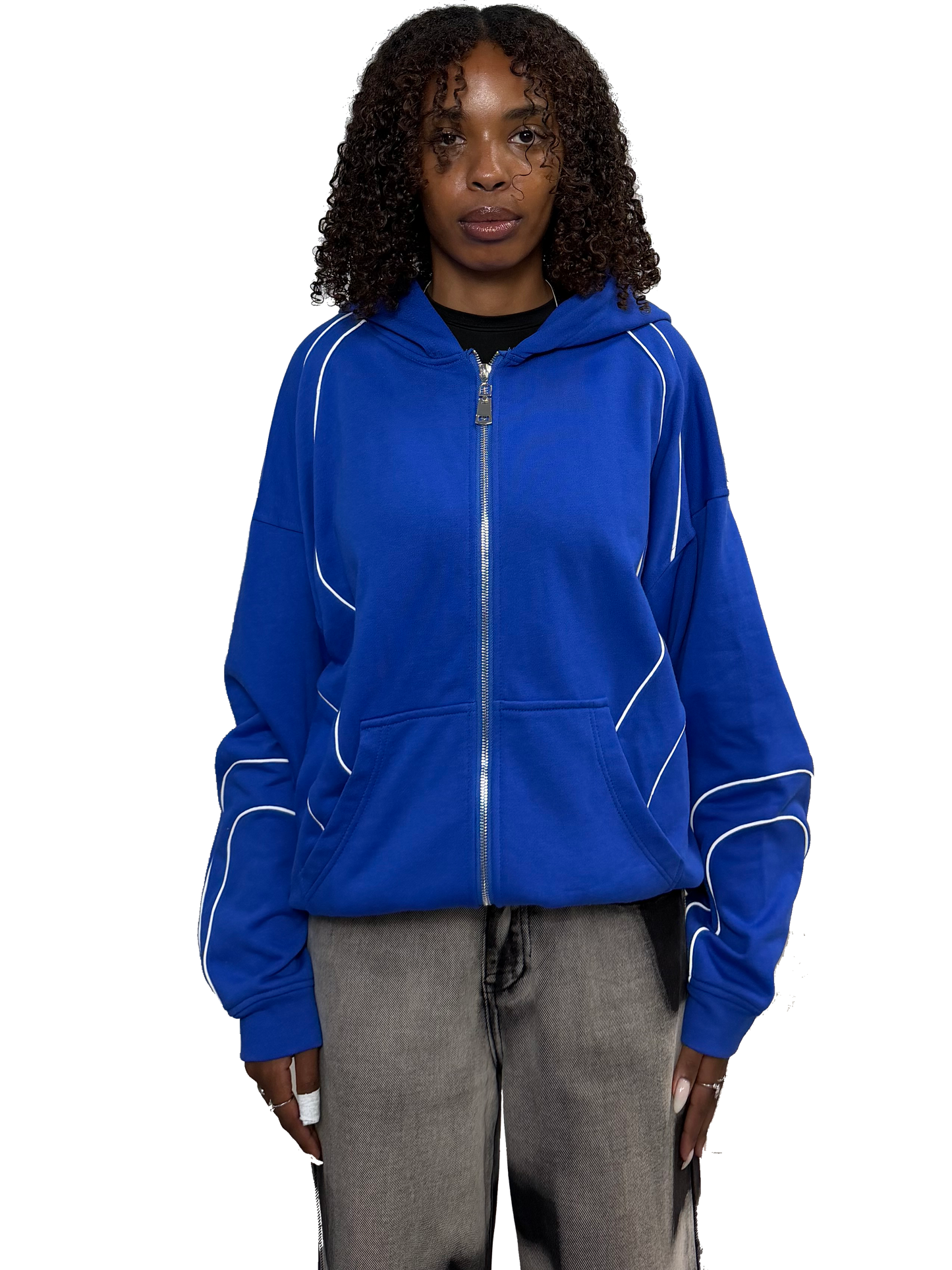 BLUE REFLECTIVE ZIP UP