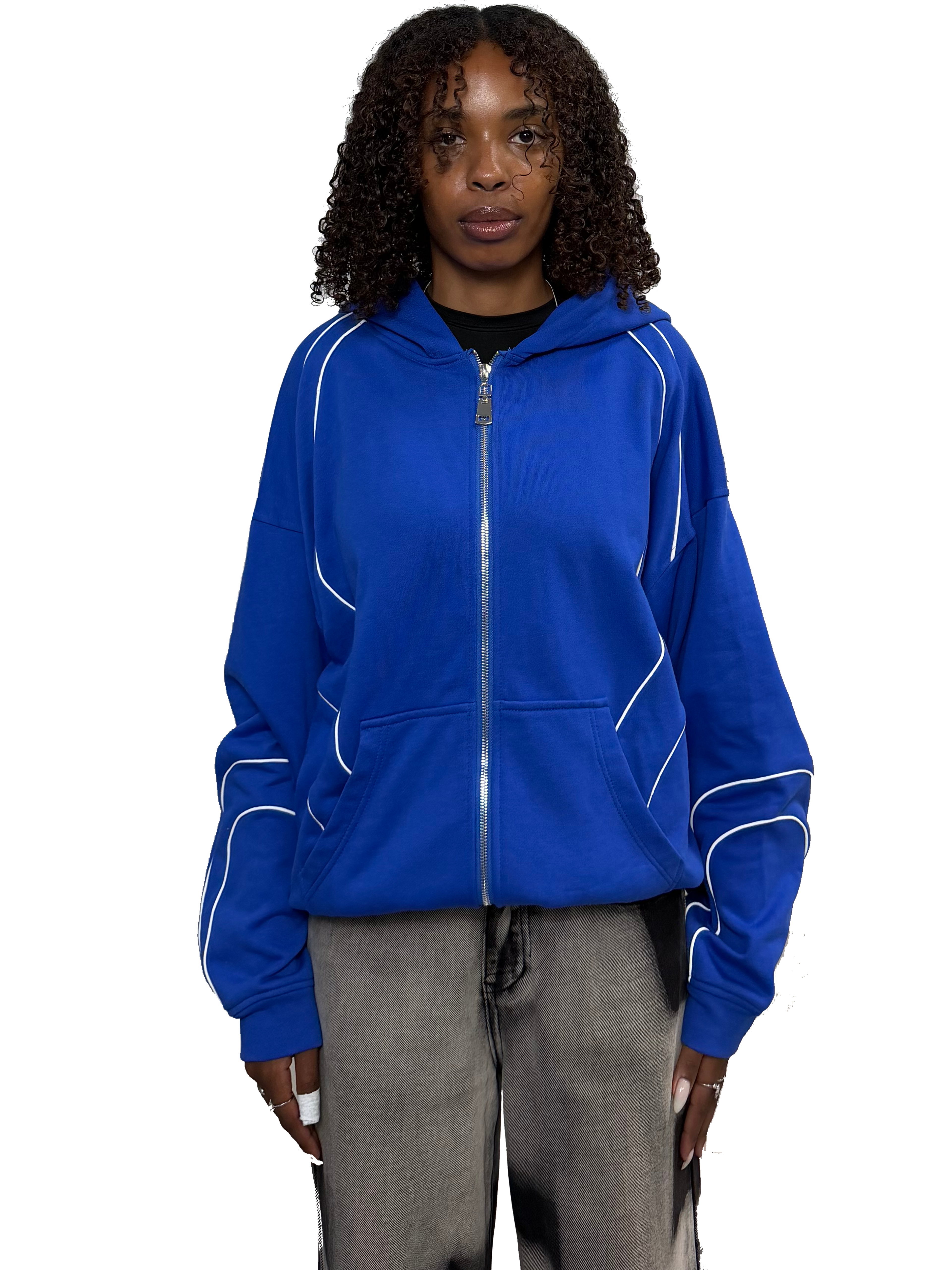 BLUE REFLECTIVE ZIP UP(wcc03)