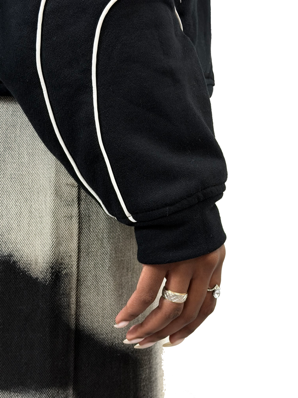 BLACK REFLECTIVE ZIP UP(wcc03)