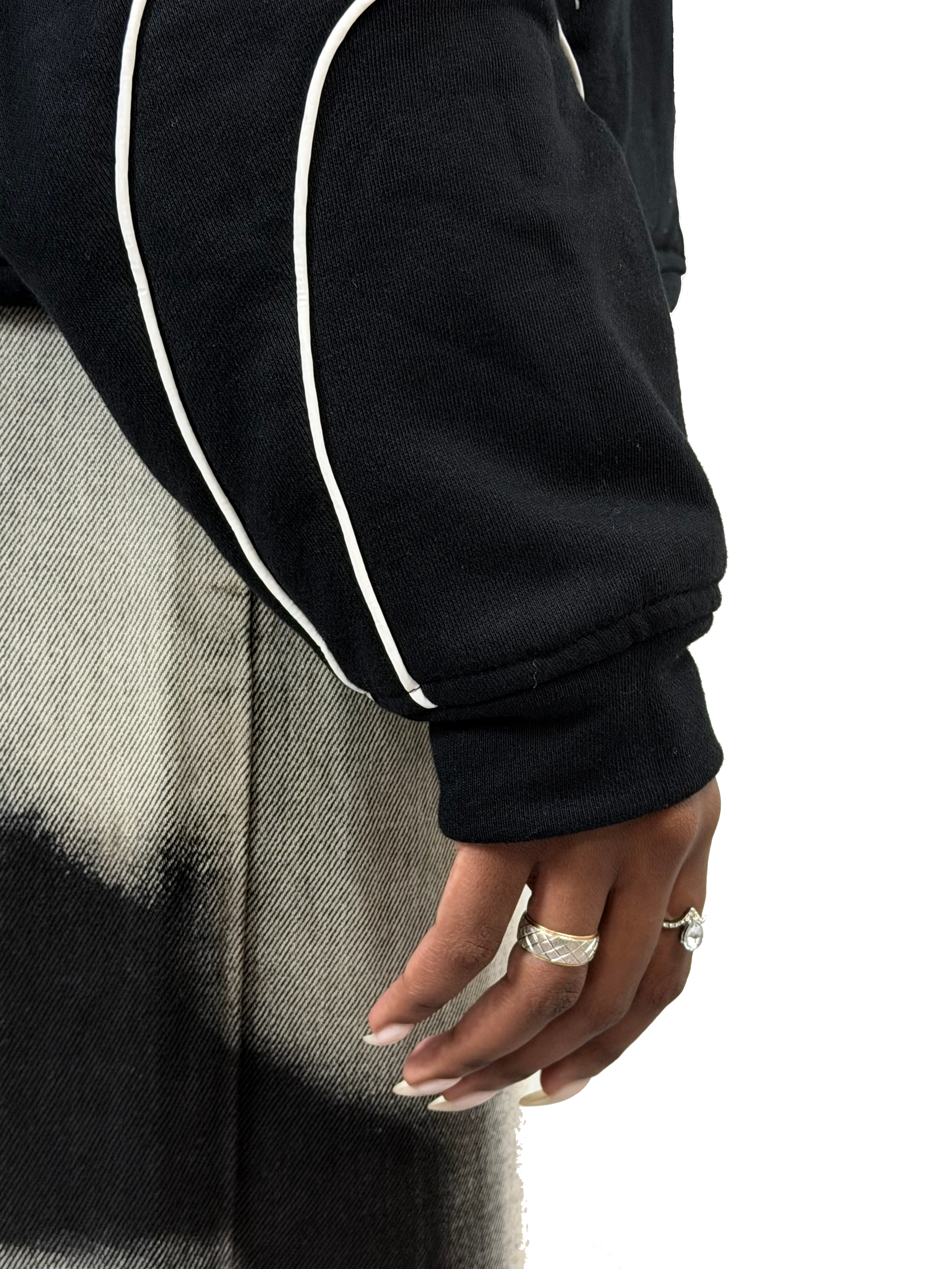 BLACK REFLECTIVE ZIP UP(wcc03)