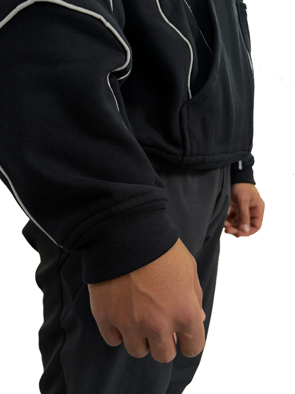 BLACK REFLECTIVE ZIP UP(wcc03)