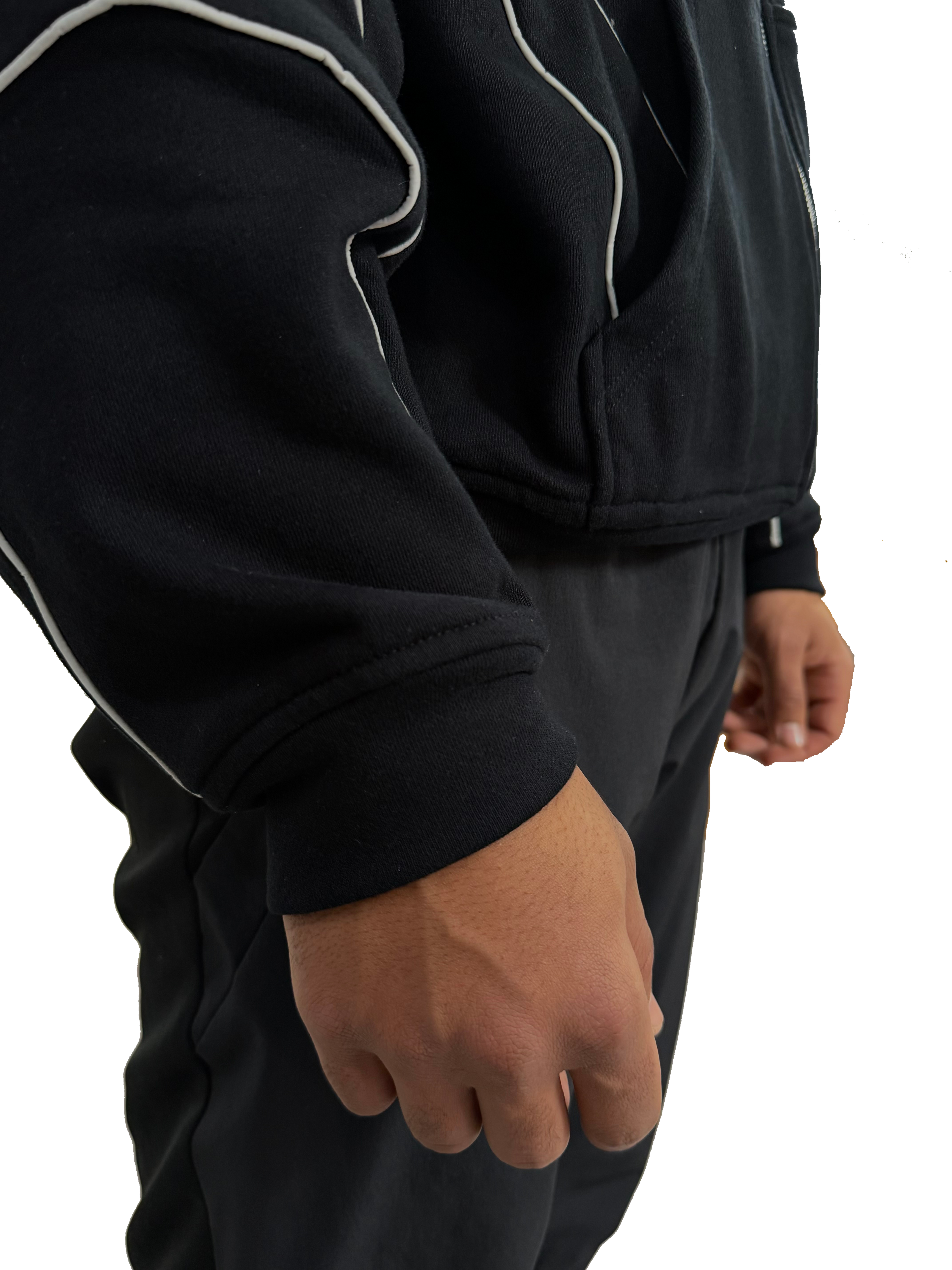 BLACK REFLECTIVE ZIP UP(wcc03)
