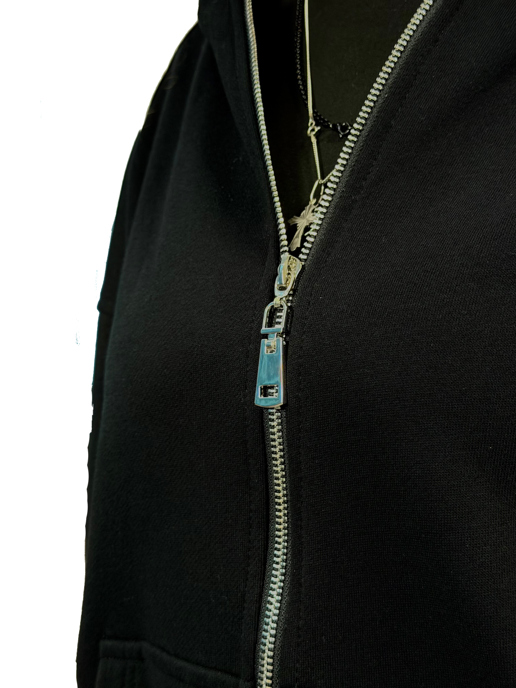 BLACK REFLECTIVE ZIP UP(wcc03)