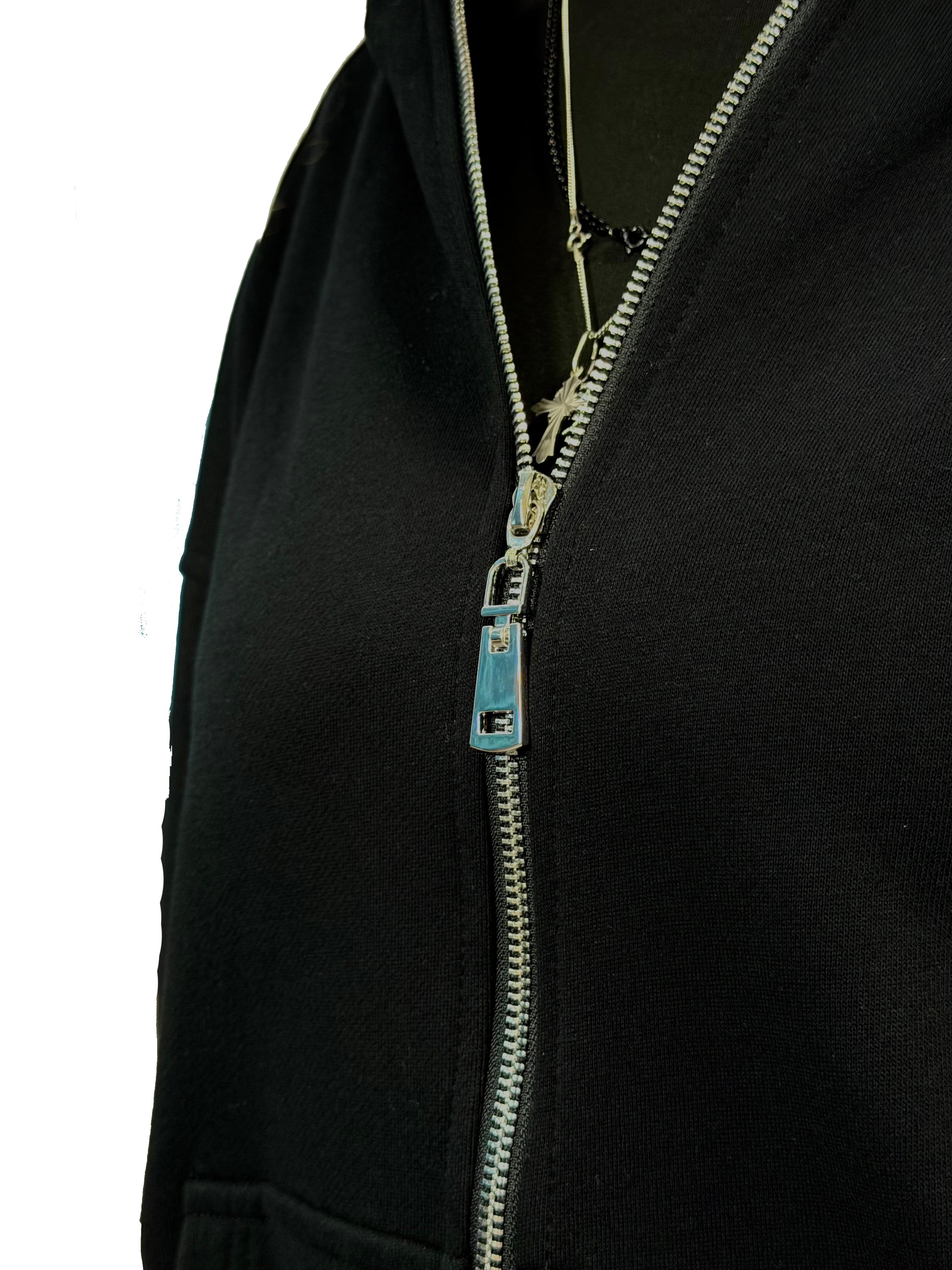 BLACK REFLECTIVE ZIP UP(wcc03)