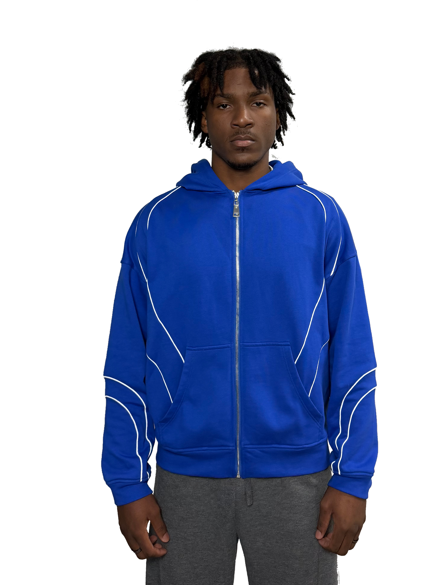 BLUE REFLECTIVE ZIP UP