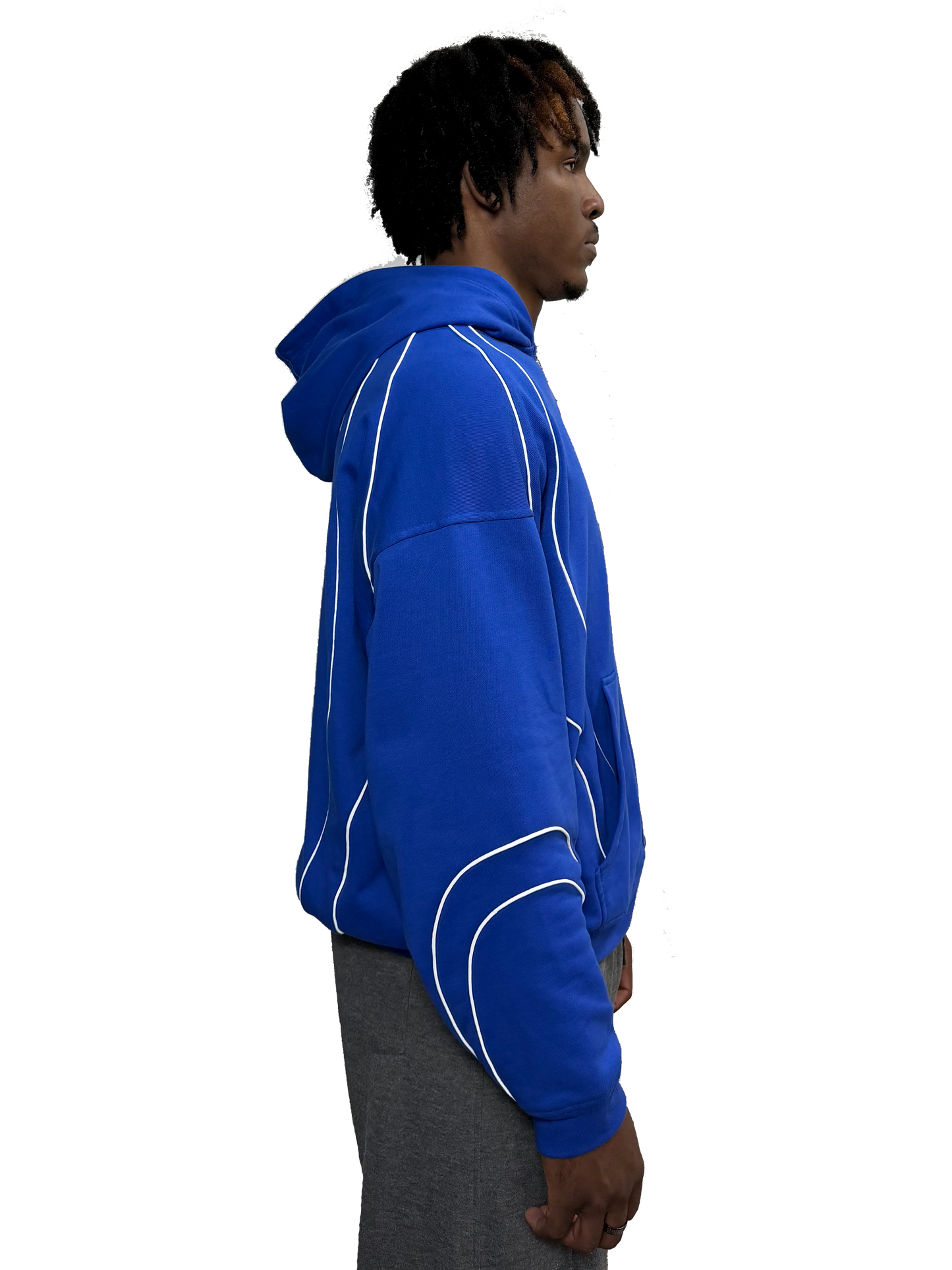 BLUE REFLECTIVE ZIP UP