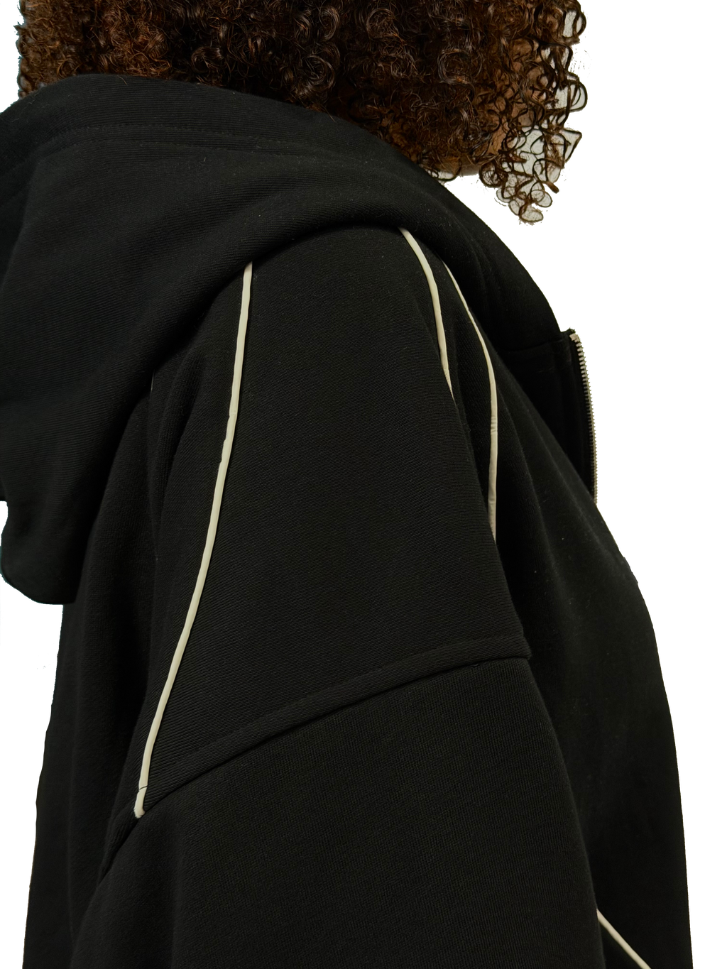 BLACK REFLECTIVE ZIP UP(wcc03)