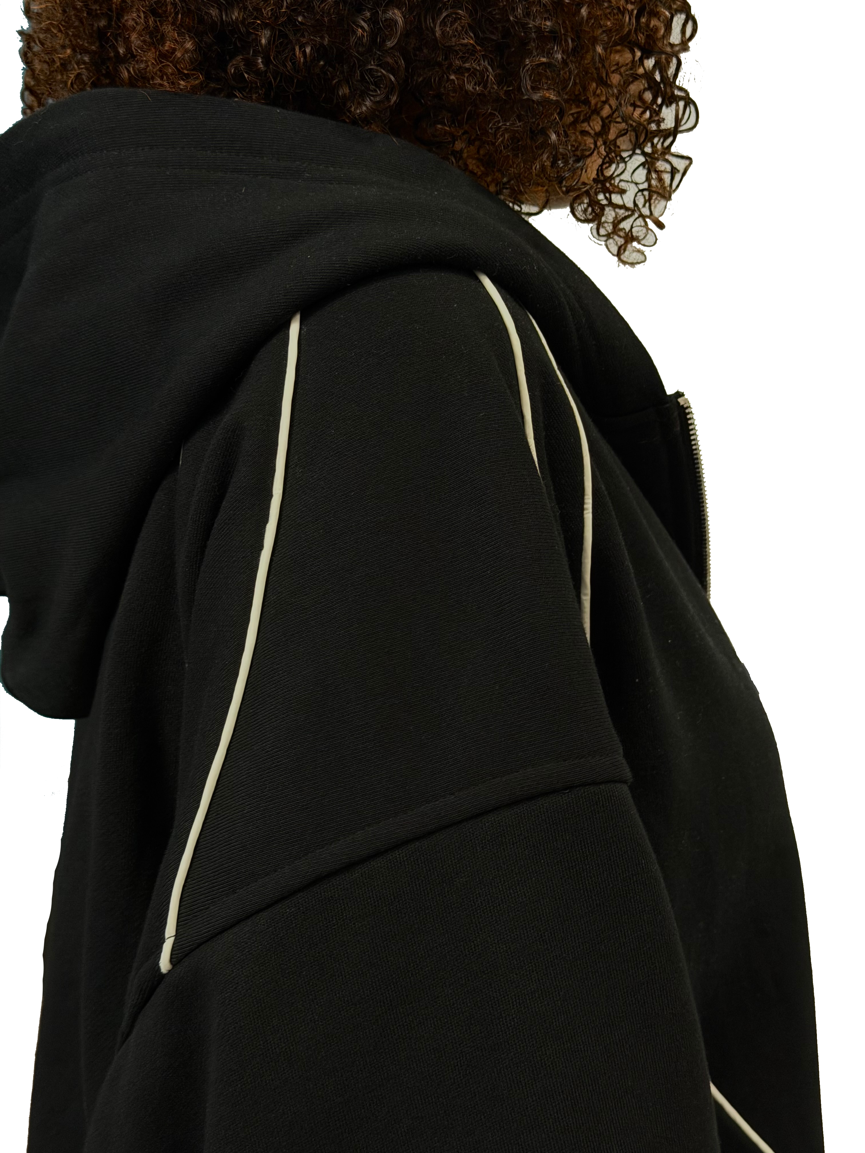BLACK REFLECTIVE ZIP UP(wcc03)