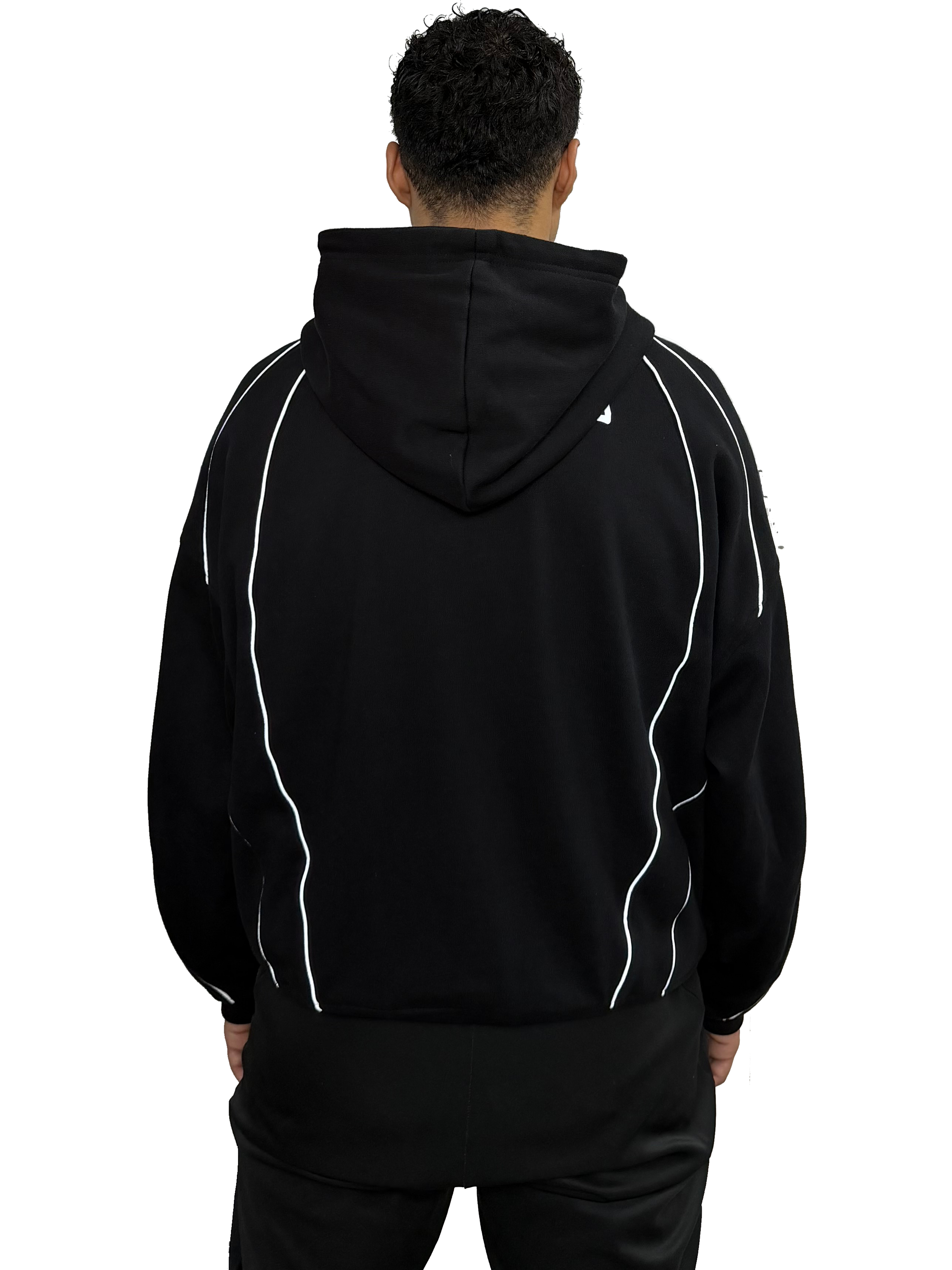 BLACK REFLECTIVE ZIP UP(wcc03)