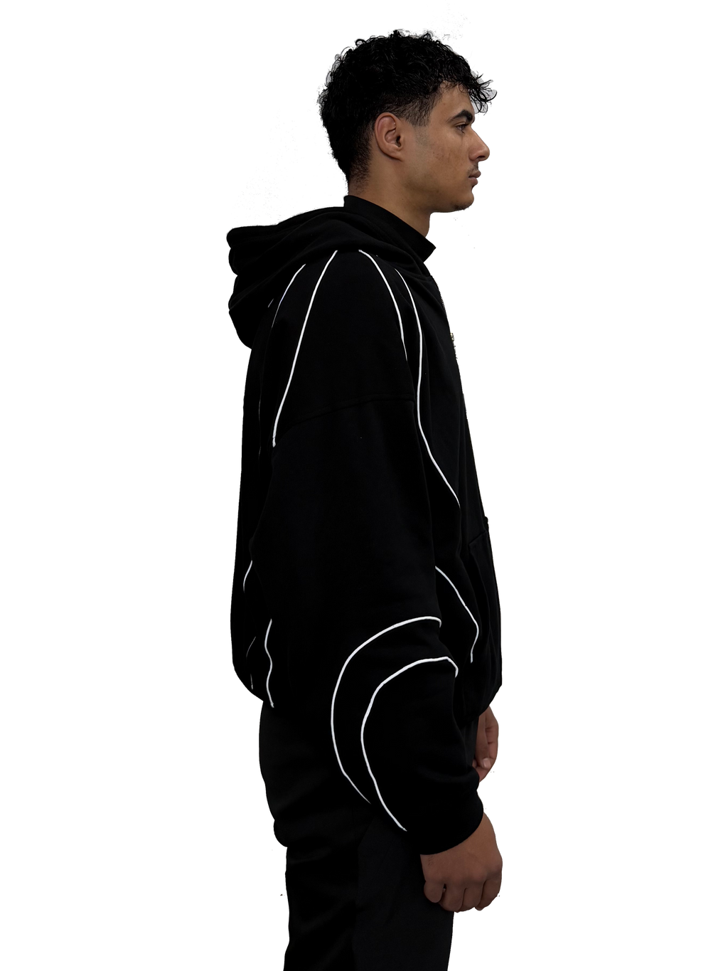 BLACK REFLECTIVE ZIP UP(wcc03)