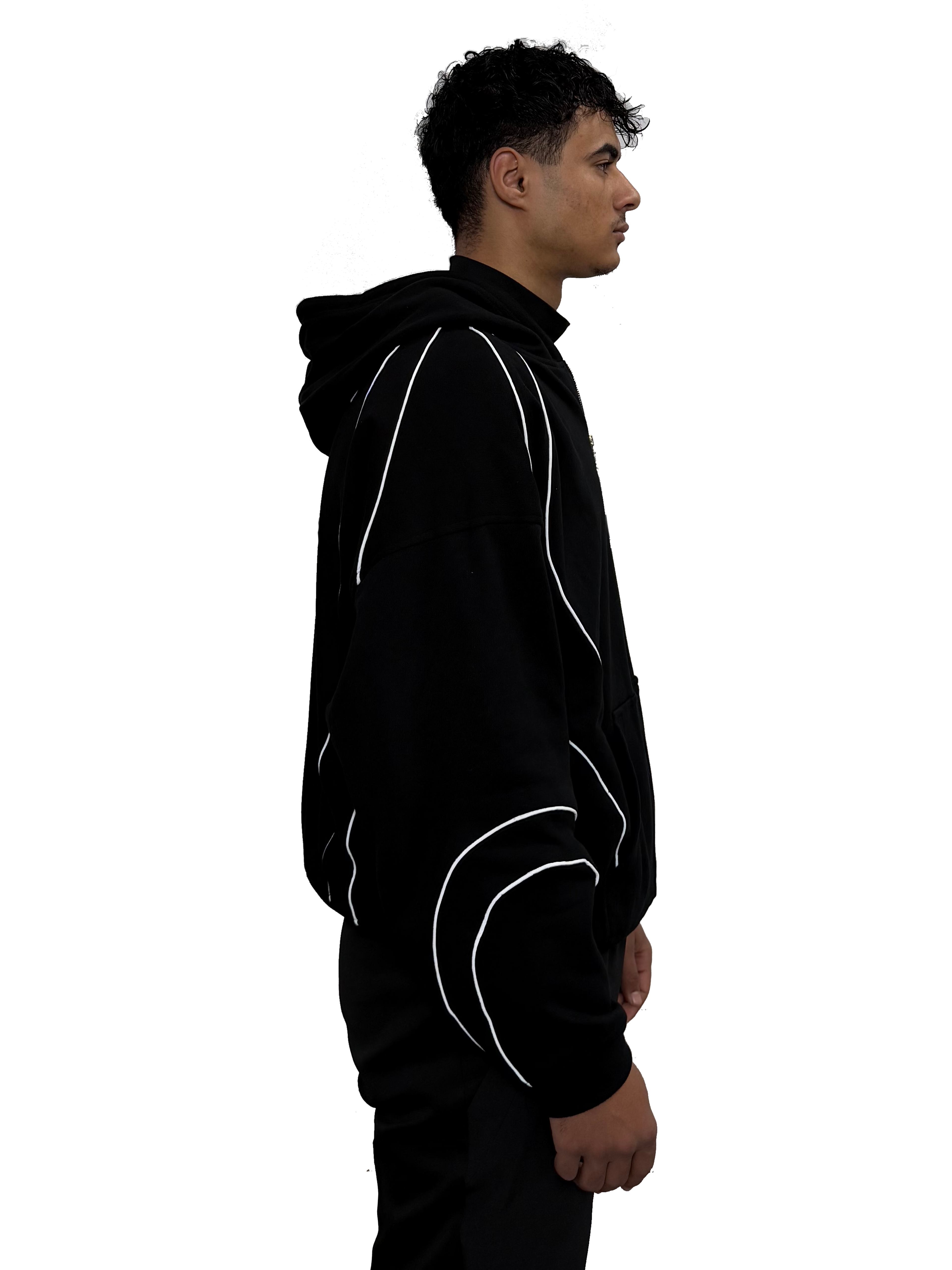 BLACK REFLECTIVE ZIP UP(wcc03)