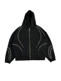BLACK REFLECTIVE ZIP UP(wcc03)