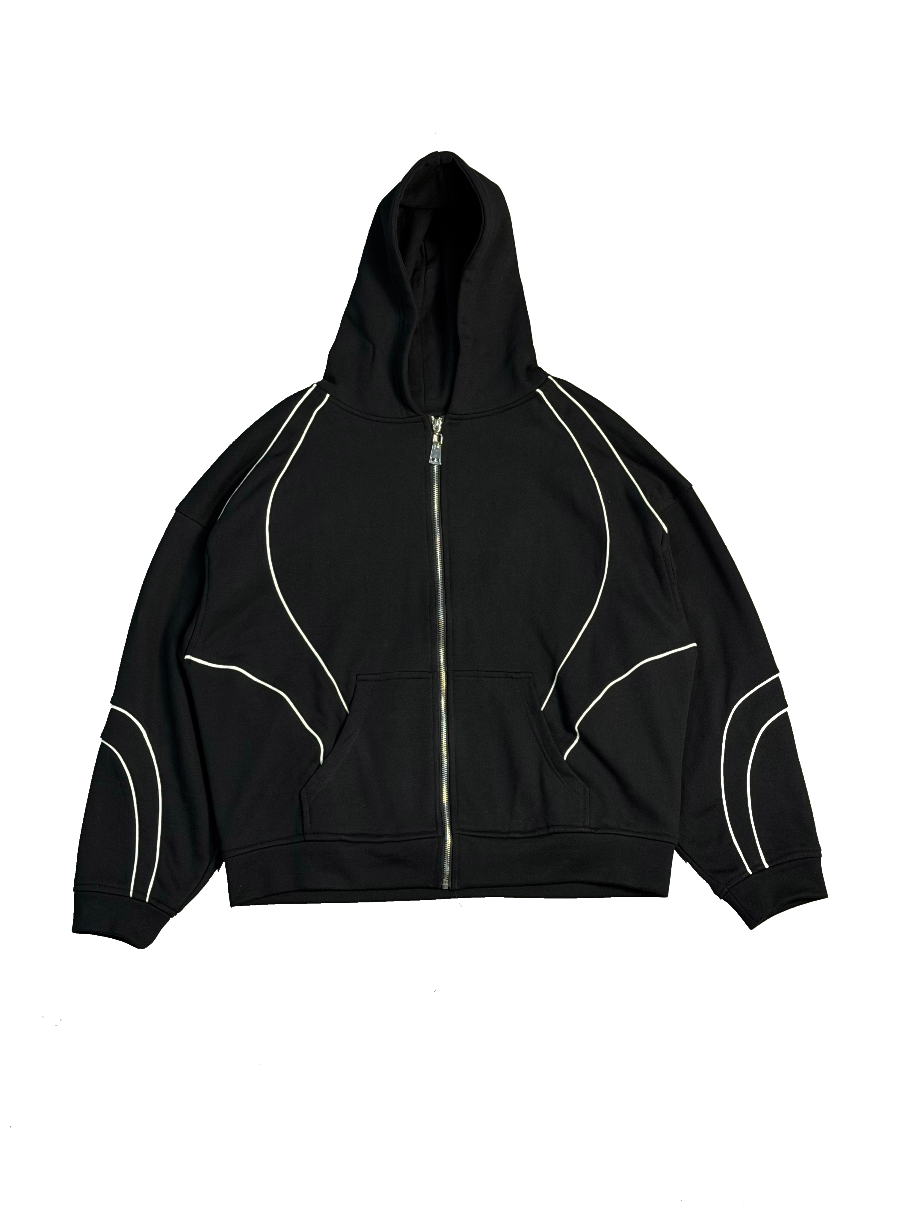 BLACK REFLECTIVE ZIP UP(wcc03)