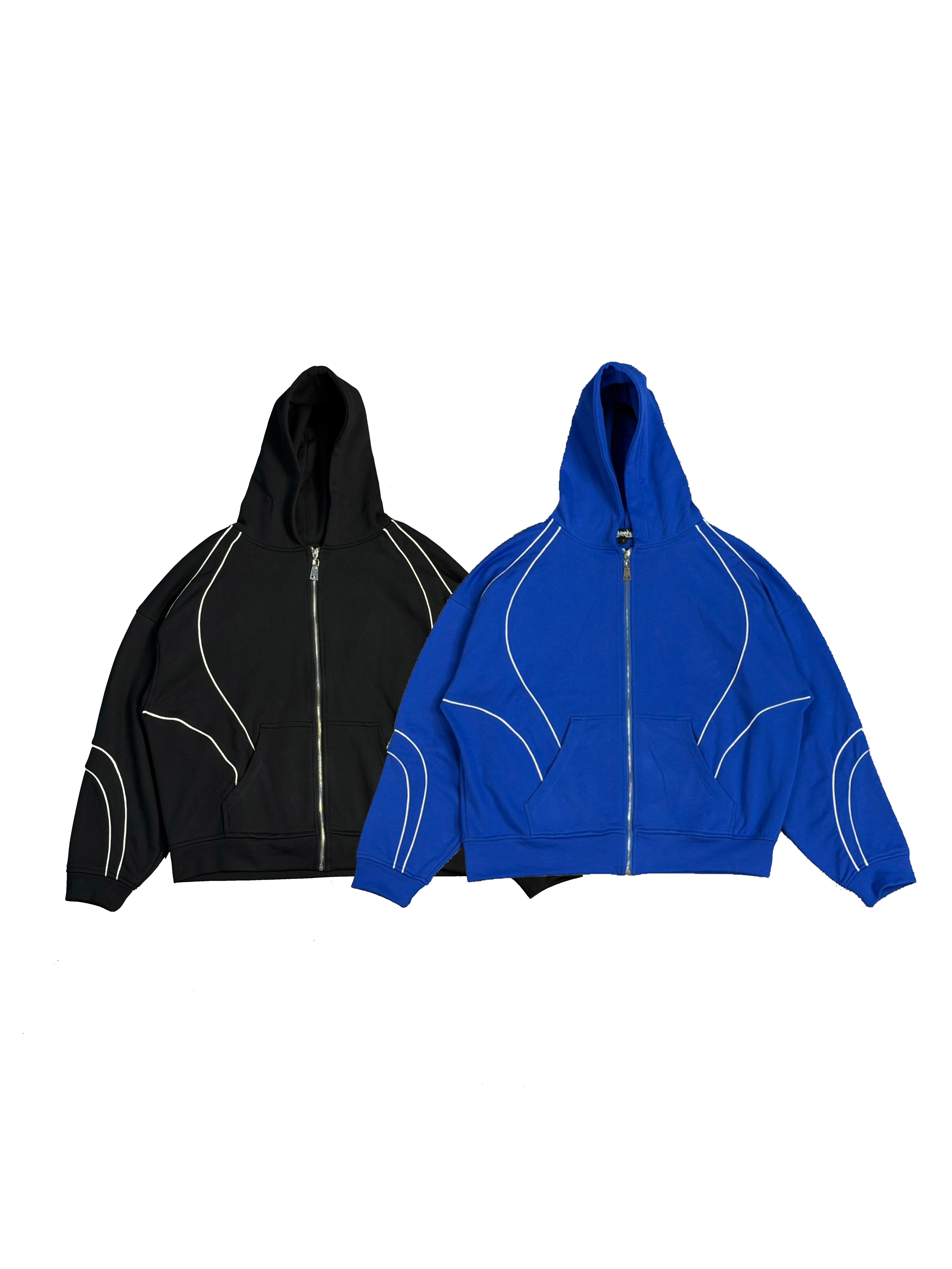 Black+Blue reflective zip ups Pack
